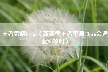 王者荣耀iosfps（新赛季王者苹果13pro会适配90帧吗）