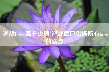 逆战bossg高分攻略(逆战僵尸猎场所有boss的弱点)