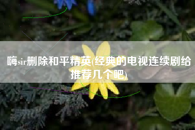 嗨sir删除和平精英(经典的电视连续剧给推荐几个吧)