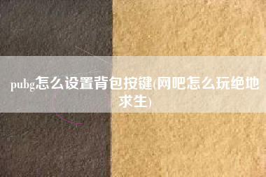 pubg怎么设置背包按键(网吧怎么玩绝地求生)