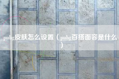 pubg皮肤怎么设置（pubg百搭面容是什么）