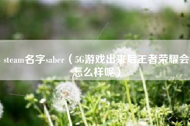 steam名字saber（5G游戏出来后王者荣耀会怎么样呢）