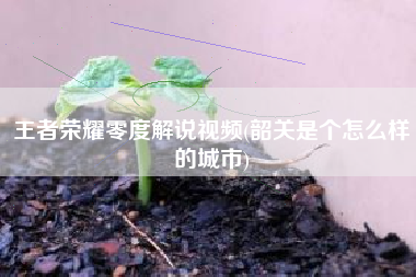 王者荣耀零度解说视频(韶关是个怎么样的城市)