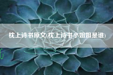 枕上诗书原文(枕上诗书小姐姐是谁)