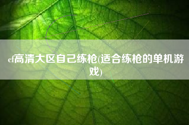 cf高清大区自己练枪(适合练枪的单机游戏)