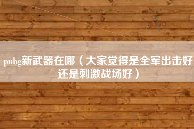 pubg新武器在哪（大家觉得是全军出击好还是刺激战场好）