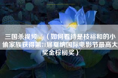 三国杀视频lily（如何看待是枝裕和的小偷家族获得第71届戛纳国际电影节最高大奖金棕榈奖）