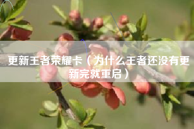 更新王者荣耀卡（为什么王者还没有更新完就重启）