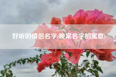 好听的情侣名字(晚棠名字的寓意)