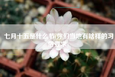 七月十五是什么节(你们当地有啥样的习俗要求)