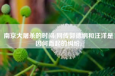 南京大屠杀的时间(网传郭德纲和汪洋是因何而起的纠纷)