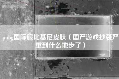 pubg国际服比基尼皮肤（国产游戏抄袭严重到什么地步了）