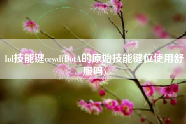 lol技能键cewd(DotA的原始技能键位使用舒服吗)