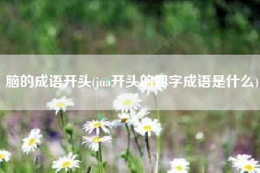 脑的成语开头(jua开头的四字成语是什么)