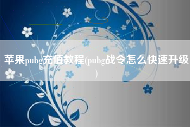 苹果pubg充值教程(pubg战令怎么快速升级)