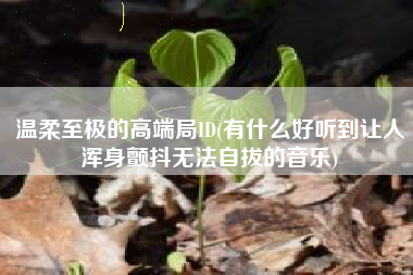 温柔至极的高端局ID(有什么好听到让人浑身颤抖无法自拔的音乐)