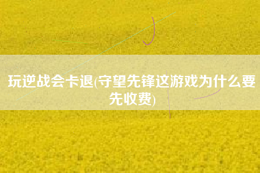 玩逆战会卡退(守望先锋这游戏为什么要先收费)