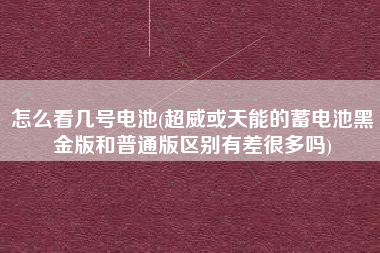 怎么看几号电池(超威或天能的蓄电池黑金版和普通版区别有差很多吗)