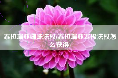 泰拉瑞亚蜘蛛法杖(泰拉瑞亚寒极法杖怎么获得)