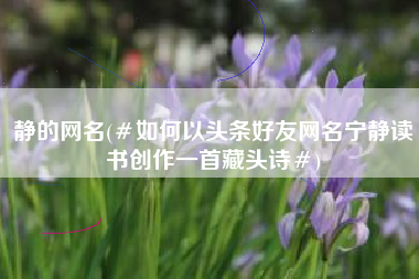 静的网名(＃如何以头条好友网名宁静读书创作一首藏头诗＃)