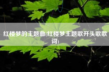 红楼梦的主题曲(红楼梦主题歌开头歌歌词)