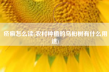 疥癣怎么读(农村种植的乌桕树有什么用途)