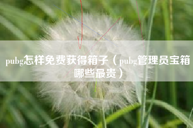 pubg怎样免费获得箱子（pubg管理员宝箱哪些最贵）