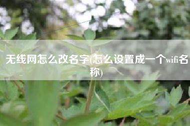 无线网怎么改名字(怎么设置成一个wifi名称)