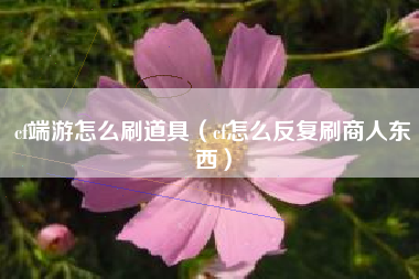 cf端游怎么刷道具（cf怎么反复刷商人东西）