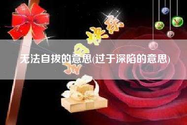 无法自拔的意思(过于深陷的意思)