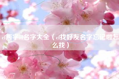 cf两字id名字大全（cf找好友名字忘记啦怎么找）