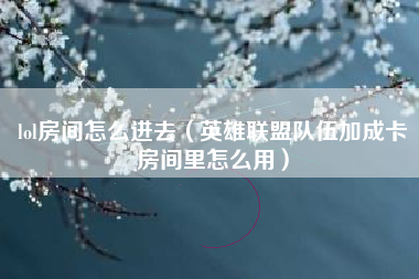 lol房间怎么进去（英雄联盟队伍加成卡房间里怎么用）