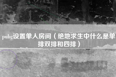 pubg设置单人房间（绝地求生中什么是单排双排和四排）