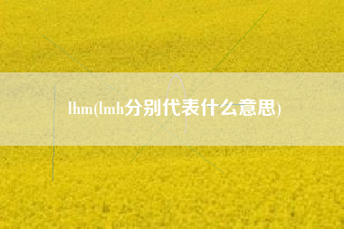 lhm(lmh分别代表什么意思)