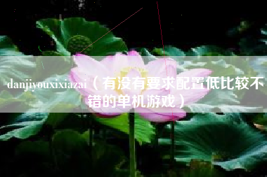 danjiyouxixiazai（有没有要求配置低比较不错的单机游戏）