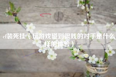 cf装死挂（玩游戏碰到很贱的对手是什么样的体验）