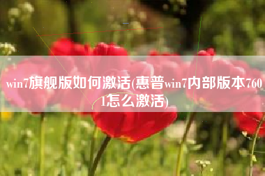 win7旗舰版如何激活(惠普win7内部版本7601怎么激活)