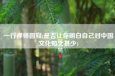 一行禅师圆寂(是否让你明白自己对中国文化知之甚少)