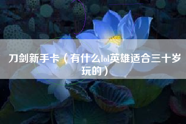 刀剑新手卡（有什么lol英雄适合三十岁玩的）