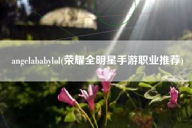 angelababylol(荣耀全明星手游职业推荐)