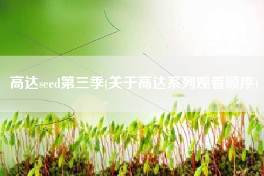 高达seed第三季(关于高达系列观看顺序)