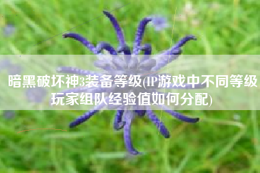 暗黑破坏神3装备等级(IP游戏中不同等级玩家组队经验值如何分配)