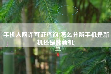 手机入网许可证查询(怎么分辨手机是新机还是翻新机)