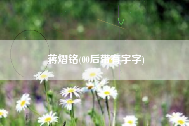 蒋熠铭(00后带有宇字)