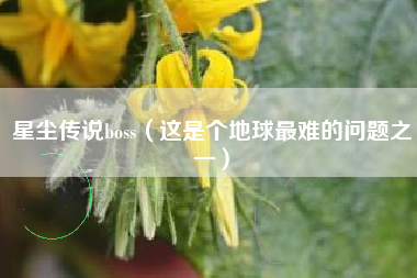 星尘传说boss（这是个地球最难的问题之一）