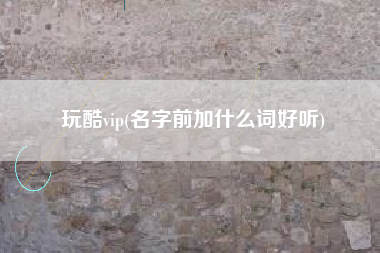 玩酷vip(名字前加什么词好听)