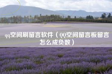 qq空间刷留言软件（QQ空间留言板留言怎么成负数）