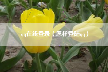 qq在线登录（怎样登陆qq）