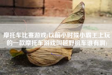 摩托车比赛游戏(以前小时候小霸王上玩的一款摩托车游戏叫越野机车谁有啊)