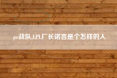 pe战队,LPL厂长诺言是个怎样的人